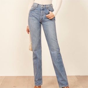 Reformation Teigen High Cigarette in wash AEGEAN